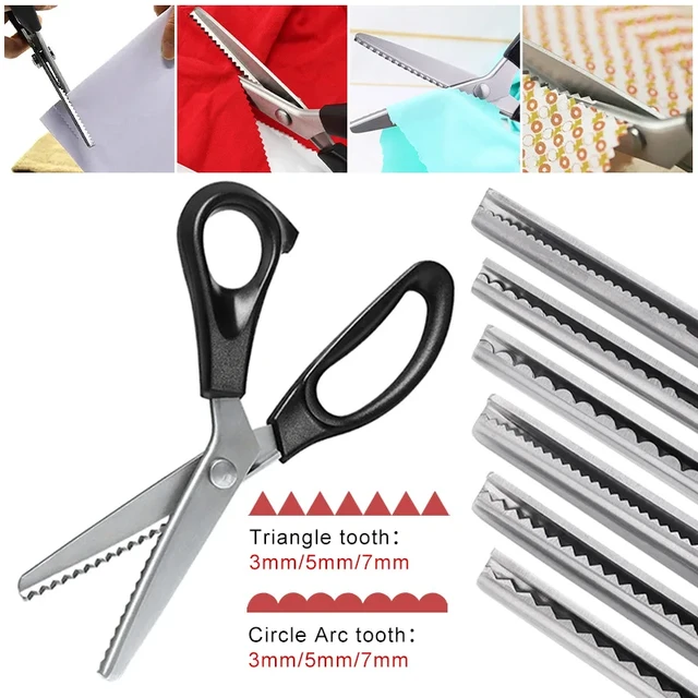 Stainless Steel Pinking Shears Fabric Sewing Scissors Professional Crafts  Dressmaking Zig Zag Cutter Sewing Accessories Tools